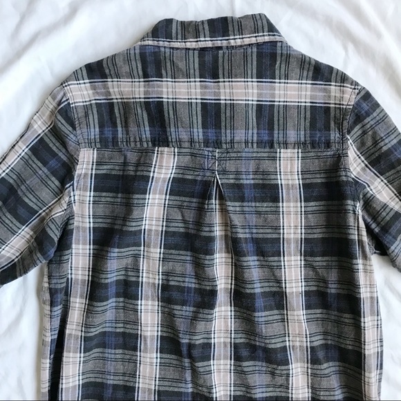 Japna navy & dusty rose plaid button down top - Picture 3 of 4